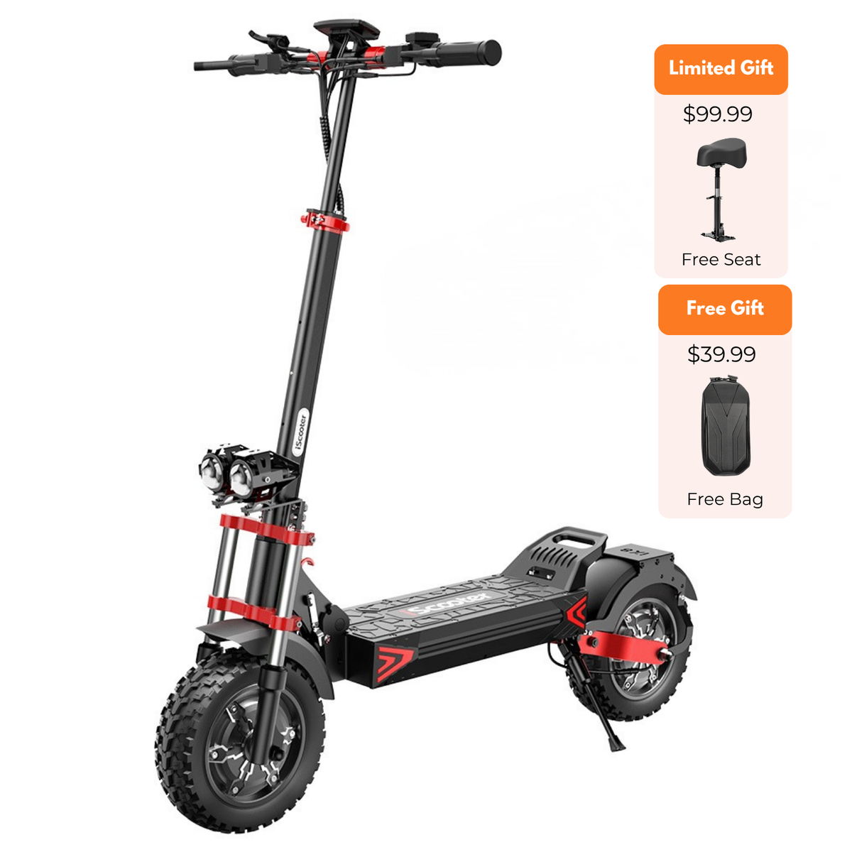 iX8 Off-Road Tires Electric Scooter for Adults 2400W Dual Motor Up to 38MPH