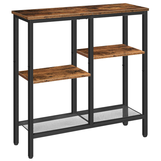 HOOBRO Narrow Console Table, Sofa Table, 4-Tier Industrial Entryway Table