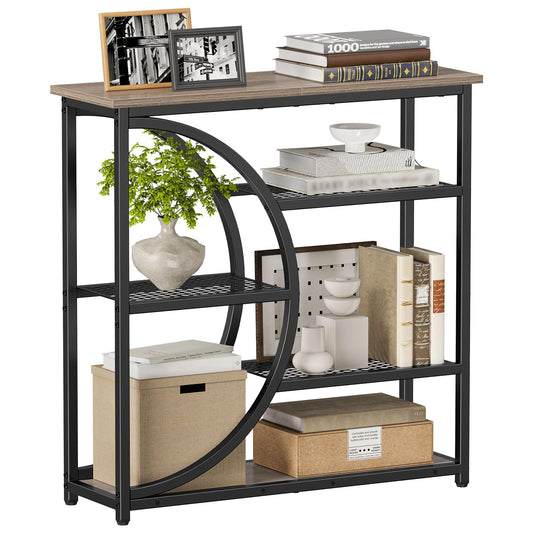 Snughome Entryway Table, Narrow Console Table, Industrial Sofa Table with 5 Tier Storage Shelves, Entrance Table for Hallway, Behind The Couch, Living Room, Foyer, Grey