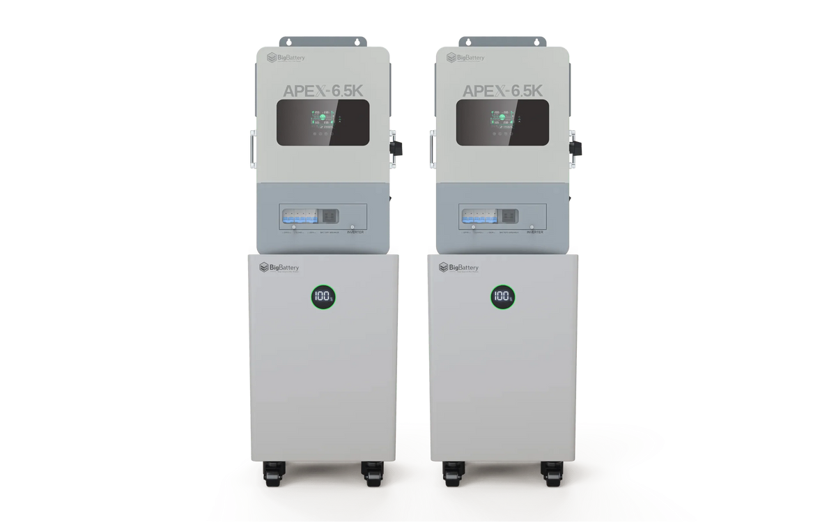 BigBattery NEXUS 51.2V 15kWH LiFePO4 Battery + APEX 6.5K Off-Grid Inverter