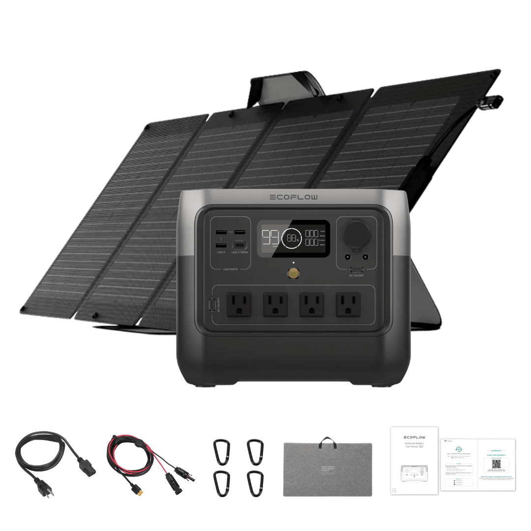EcoFlow RIVER 2 Pro Solar Generator + 110W Portable Solar Panel
