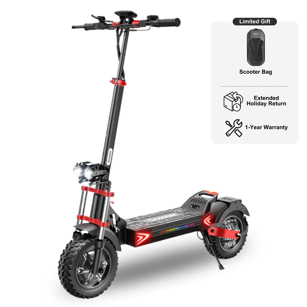 iX8 Off-Road Tires Electric Scooter for Adults 2400W Dual Motor Up to 38MPH